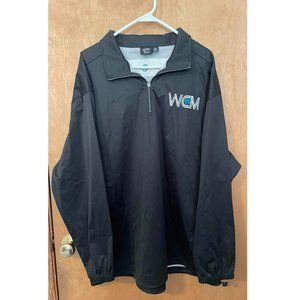 Quarter-zip black pullover windbreaker jacket, 3X, 2X and Large